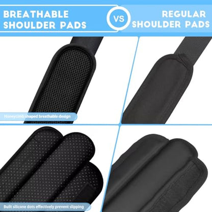 ZINZ 2-Pack Universal Shoulder Pad with Ultra Thick Cushion for Bag Luggage Bag Crossbody, Plus Long & Anti-Slip & Breathable,Black - color: Black