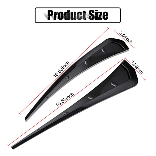 Miytsya 2 PCS Car Fender Side Vents, ABS Carbon Fiber Spoiler, Fender Decorative Stickers, Air Flow Intake Hole Grille Auto Exterior Accessories Universal (Black)