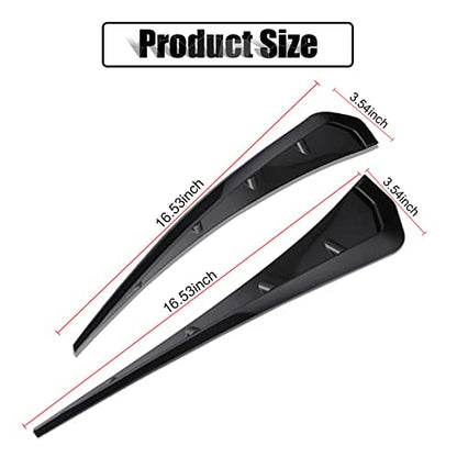 Miytsya 2 PCS Car Fender Side Vents, ABS Carbon Fiber Spoiler, Fender Decorative Stickers, Air Flow Intake Hole Grille Auto Exterior Accessories Universal (Black)