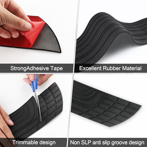SINGARO Car Rear Bumper Protector, 42inch x3.4inch Car/SUV Universal Rubber Anti-Scratch Trunk Exterior Accessories - size: 42"x3.4"