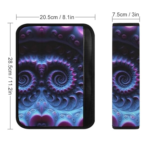 Fashion Car Seat Belt Covers Soft Cushion Pad Car Shoulder Strap Harness Pad Trippy Purple Tie Dye - color: Color860