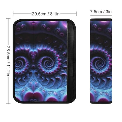 Fashion Car Seat Belt Covers Soft Cushion Pad Car Shoulder Strap Harness Pad Trippy Purple Tie Dye - color: Color860