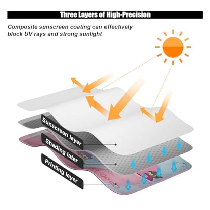 Car Window Shade for Baby, Blackout Car Window Curtain with Storage Pockets & 7 Suction Cups, Cartoon Pattern Cars Side Window Sun Shade Cover for Sun/Heat/UV Rays Protection (Pink-Elephant) - color: Pink-Elephant