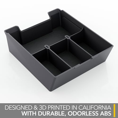 TWRAPS Armrest Organizer for Rivian R1S & R1T 2021-2026, Storage Tray Box Insert for Center Console Accessories Area Under the Armrest, Full Size Black fits Gen1 2021-2024 and Gen2 2025-2026 - style: Black Full Size