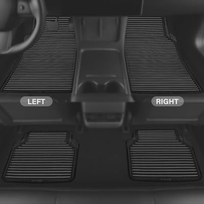 CAR PASS Black Rubber Car Floor Mats & Cargo Liners, All Weather Car Mats & Trunk Mats,Waterproof Automotive Floor Mats Trim to Fit for Most Cars Sedans SUVs Vans, Durable Heavy Duty Anti-Slip,Black - color: Black with cargo liner