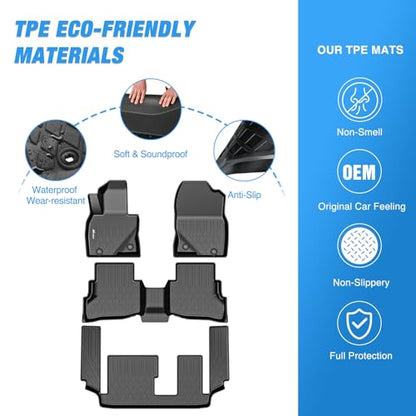 Nilight Floor Mats for Mazda CX-9 CX9 (7 Seat Only) 2016 2017 2018 2019 2020 2021 2022 2023 All Weather Custom Fit Heavy Duty Floor Liners - color: 2016-2023 Mazda CX9 7 Seat