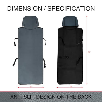 Universal Cloth Car Seat Covers Full Set with Buckle Fastening, Water-Resistant Fabric Auto Interior Protector – Fits Most Cars, SUVs, Trucks (Grey) - style: Grey