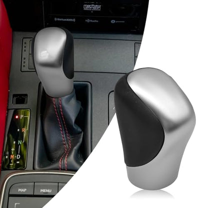 Compatible with Lexus ES GS GX is NX RC RX 200t 300 350 3450h 450hL 350L ABS Black Leather Silver Chrome Automatic Gear Shift Knob Lever Replace - color: Black Silver