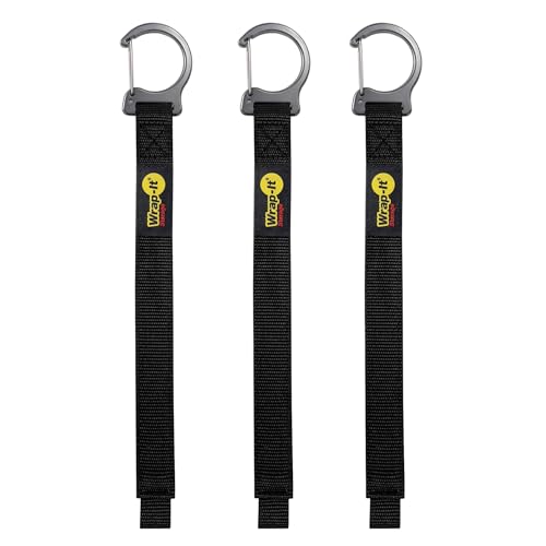 Wrap-It Storage Quick Clips - 20" (3-Pack) Black - Hose Organizer Straps with a Metal Clip to use as an Extension Cord Organizer or RV Hose Storage - size: 20" (3-Pack)