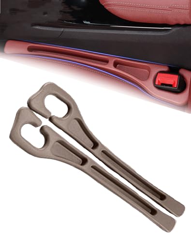 Seat Gap - 2PCS Dual Slot Car Seat Gap Organizer, Car Seat Gap Fillers with Seat Belt Holes, Fit Car Suv Truck, Stopping Phone Key from Falling (Brown) - color: Brown