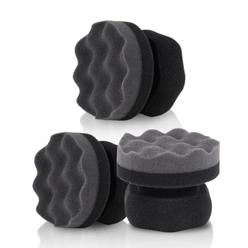 3PCS Tire Shine Applicator Pads, High-Density Wave-Grip Pad for Leather & Tire Care, Auto Detailing Tool, Durable and Reusae Applicator Pad for Auto Polishing, Cleaning, and Waxing