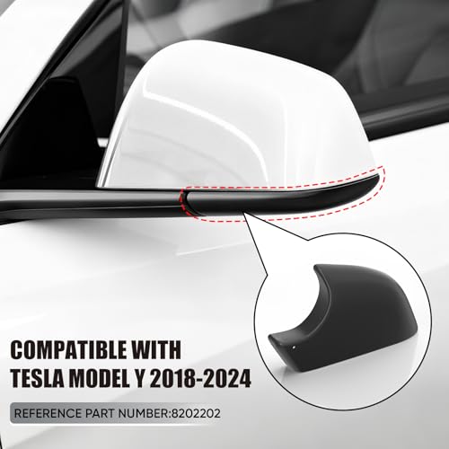 Tesla Model Y Mirror Bottom Cover, Left Driver Side Lower Rearview Mirror Trim Housing Cap Replacement for 2018-2025 Tesla Model Y Accessories, Black - size: Left