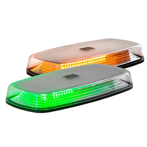 Buyers Products 8891039 Rectangular Wireless LED Mini Light Bar W/Wireless Remote, 12", 12 VDC, Amber/Green, 84 LEDs W/Clear Lens, Adjustable Flash Pattern, Work Light for Trucks and Trailers