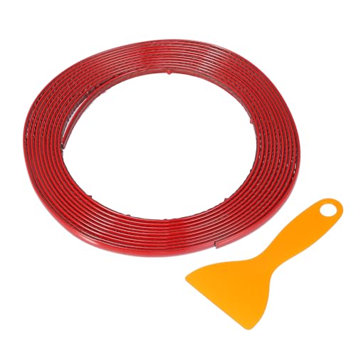 Window Trim Strip Kit 1/4" 6mm Width 16Ft 5m Universal for Exterior Car Bumper Door Body Self Adhesive Scratch-Proof Decorative Sticker Plastic Gloss Red - color: Red, size: 6mm