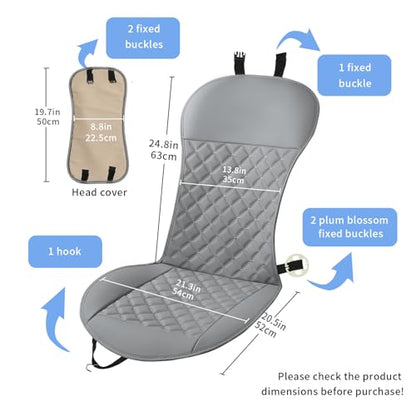 2pcs Car Seat Covers,Leather Water Proof Material No Slip Soft Car Seat Protector Side not Wrapped,for Car with Airbags,Seat Covers Universal for Most Automotive,Suvs,Vans,Trucks (Grey) - color: Grey