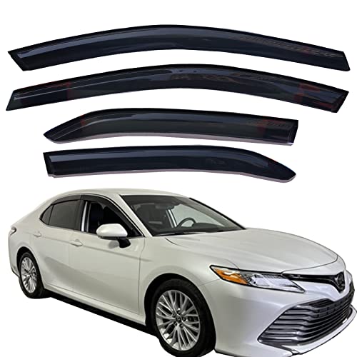 Side Window Visors rain Guards Vent Deflectors for 2018 2019 2020 2021 2022 2023 2024 Toyota Camry, Smoke Tinted 4pcs - size: Compatible with Toyota Camry 2018-2024