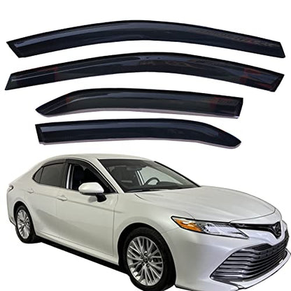 Side Window Visors rain Guards Vent Deflectors for 2018 2019 2020 2021 2022 2023 2024 Toyota Camry, Smoke Tinted 4pcs - size: Compatible with Toyota Camry 2018-2024