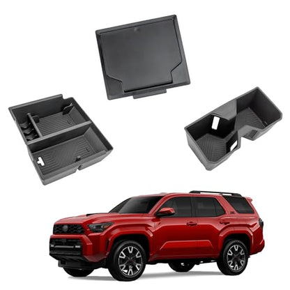 Center Console Organizer Compatible with 2025-2026 Toyota 4Runner (6th Gen) Interior Accessories, Cup Holder, Armrest Organizer Tray and Hidden Storage Box - size: Center Console Organizer 3PC