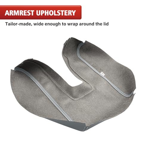 KBH Car Center Console Cover Replacement for Toyota Tundra 2014 2015 2016 2017 2018 2019 2020 2021, Vinyl Leather Armrest Lid Uhpholstery, Anti-Scratch, Gray (Leather Part Only) - color: Gray