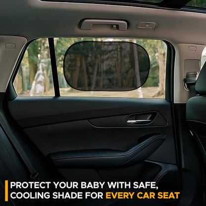 EcoNour Car Window Shades for Baby (4 Pack) | Protects Baby from Window Sun & Heat | Sun Shade Side Windows for Kids | Automotive Sun Protection from UV | Child Safety Accessories | Medium - 20"x12" - size: Medium - 4 Pack