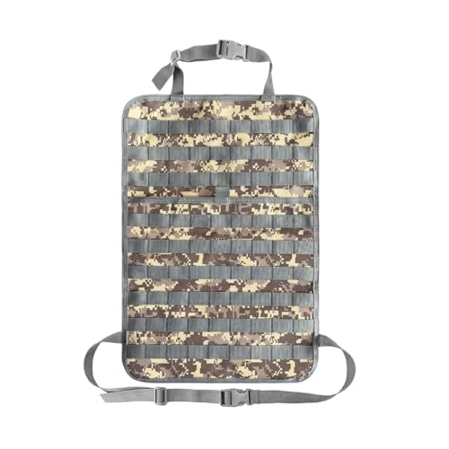 Car Seat Back Organizer, Tactical MOLLE Sag Proof Vehicle Panel Backseat Cover Protector, Universal Molle Nylon Storage Bag Seat Back Hanger Pad for Car Truck SUV Pickup (Camouflage ACU) - color: Camouflage ACU