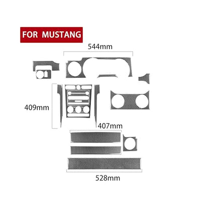 Real Soft Carbon Fiber Center Meter Instrument Central Console Trim Cover Kit Interior Stickers Compatible with Ford Mustang GT Shelby 2005-2009 Car Accessories 17PCS - color: Console Whole Kit-black