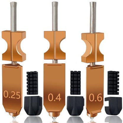 3PK Upgrade AD5X Nozzle 0.25MM 0.4MM 0.6MM Hotend for Falshforge AD5X Nozzle High Flow 32mm³/s High Speed Hardened Steel Quick Detachable Nozzle Print Head with Extra 3PK Nozzle Brush - style: 0.25+0.4+0.6MM Hotend(3PK)