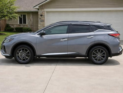 2015-2024 Tape-On Rain Guards for Nissan Murano Side Window Visor Deflectors Extra Thick Vent Shades 2016 2017 2018 2019 2020 2021 2022 2023 - size: For Nissan Murano 2015-2024
