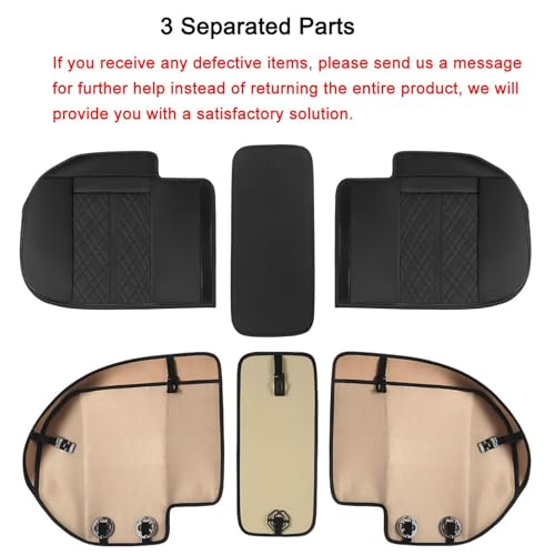 SanQing PU Leather Car Back Seat Covers - Universal Protector for Seat Bottoms - Works with 90% Vehicles (Sedan SUV Truck Mini Van) - Anti-Slip (Black Rear) - color: black rear