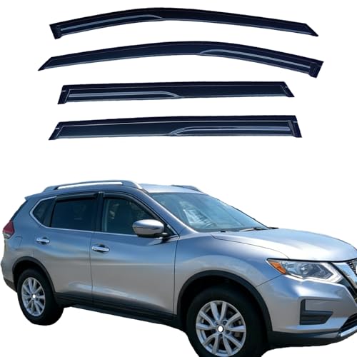 Window Visors for 2014-2020 Nissan Rogue, Outside Mount Tape-On Rain Guards, 4-Piece Set Vent Shade Deflectors - size: For Nissan Rogue 2014-2020
