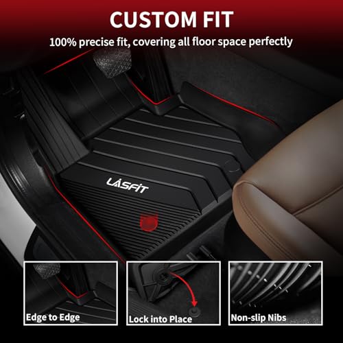 LASFIT Floor Mats Fit for BMW X3 2011-2017 & BMW X4 2015-2018 xDrive28i, xDrive28d, xDrive35i, M40i, Custom Fit TPE All Weather Waterproof Floor Liners Front & Rear Rows Car Mat, Black - size: 2) X3 2011-2017 | X4 2015-2018 | Floor Mats