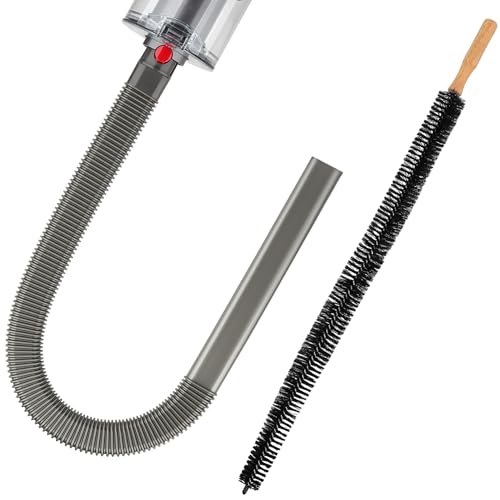 Fullclean Dryer Vent Cleaner Kit for Dyson Gen5 V15 V15s V12 V11 V10 V9 V8 V7 Lint Vacuum Atttachments Detect Absolute Cyclone Outsize Slim Vacuum Cleaner Crevice Flexible Dryer Lint Remove Tool - style: Dryer Hose and Brush Gray
