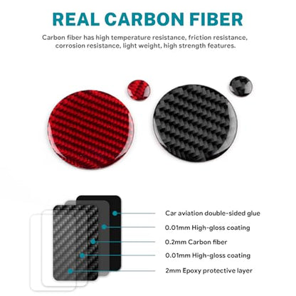 AIRSPEED Carbon Fiber for Mazda 3 Axela 2019-2025 Center Console Multimedia Knob Button Cover Interior Trim Accessory, Black - color: Multimedia Knob Button