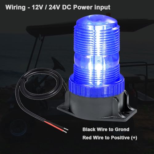 WOWTOU Rooftop Magnetic LED Blue Strobe Lights for Volunteer Firefighter Vehicles Police Cars POV Trucks Forklift, 12V 24V Safety Warning Flasher Emergency Flashing Beacon - color: Blue