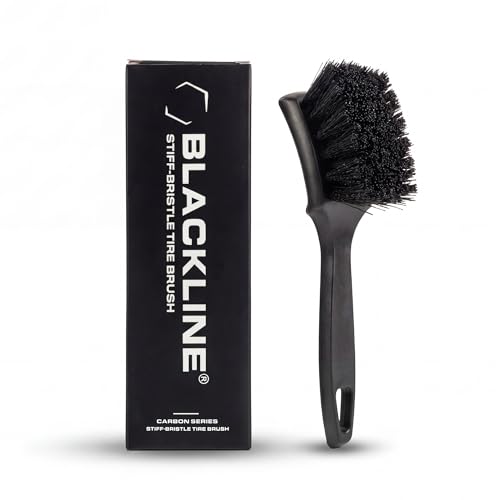 Blackline Stiff Bristle Tire Brush - Heavy Duty Car Detailing Tool for Tires - High-Performance Deep Cleaning Brush - Ideal for Tough Dirt & Grime Removal - Premium Auto Care Accessory