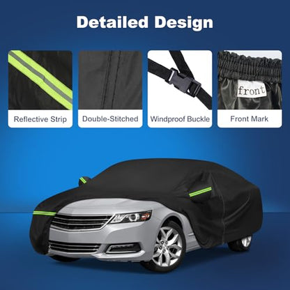 QUNSUNUS Car Cover for Chevrolet Impala 2000-2020,Waterproof Impala Car Cover with Cotton Lining, All Weather Car Covers for Chevy Impala with Straps and Zipper - color: for Chevrolet Impala 2000-2020