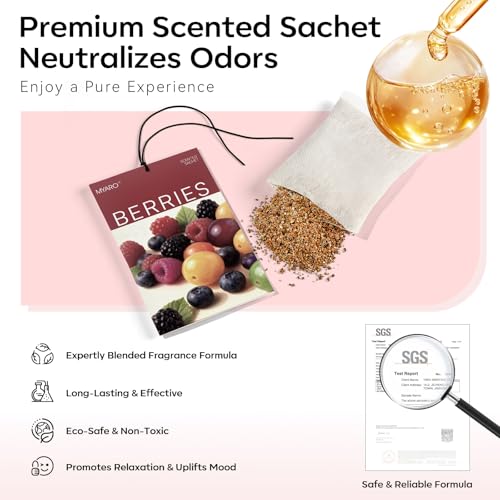 MYARO 20 Packs Cedar Cinnamon Vanilla Berries Potpourri Bag Scent Sachet for Closet Drawer Room Car Home Air Freshener Shoe Odor Elimination - color: Cedar Cinnamon Vanilla Berries