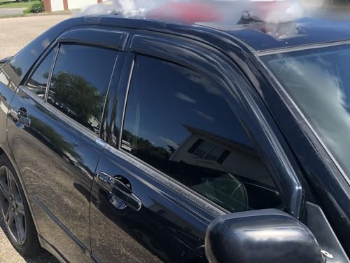 Window Visor Compatible with 2001-2005 Lexus Is300 4 Door, Slim Style Acrylic Smoke Tinted Sun Rain Wind Guards Shield Vent by IKON MOTORSPORTS, 2002 2003 2004