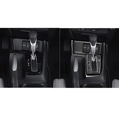 Real Carbon Fiber Center Console USB Charging Port Panel Gear Shift Panel Sticker Cover Accessories Compatible with Honda Civic 9 Coupe/Sedan 2013 2014 2015 Black - A - Kit - color: Center Console Usb Charging Port Gear Shift Panel - a - Kit