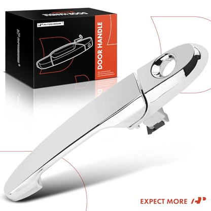 A-Premium Front Driver Side Exterior Door Handle with Keyhole Compatible with Chevrolet Impala, Impala Limited, Cobalt & Buick Lacrosse, Lucerne, Allure & Pontiac G5, Solstice & Saturn Sky, Chrome - style: Front Driver Side