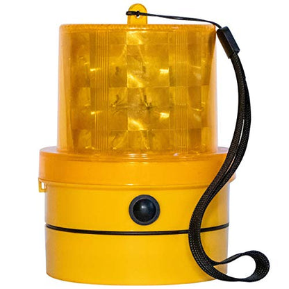 VULCAN Amber LED Emergency Warning Beacon - Portable - Magnetic and Battery-Operated - 24 LEDs - Photocell Technology - Operates in Low Light or Dark Conditions Only