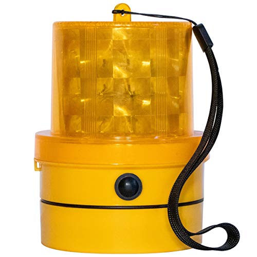 VULCAN Amber LED Emergency Warning Beacon - Portable - Magnetic and Battery-Operated - 24 LEDs - Photocell Technology - Operates in Low Light or Dark Conditions Only