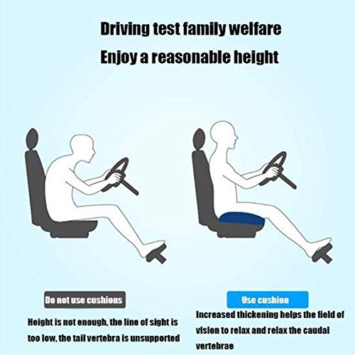 Srutirbo Car Booster Seat Cushion Heightening Height Boost Mat, Breathable Mesh Portable Car Seat Pad Angle Lift Seat for Car, Office,Home (Pure Black) - color: Pure Black