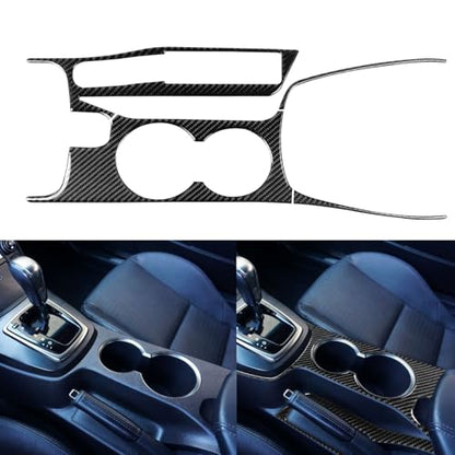Compatible with Hyundai Genesis Coupe 2013 2014 2015 2016 Cup Holder Panel Central Console Cover Trim Stickers Decals Real Carbon Fiber Car Accessories - color: Cup Holder Trim