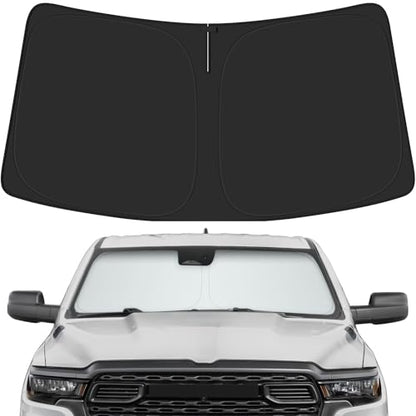 Car Windshield Sun Shade for Dodge 2010-2025 2026 RAM 2500 3500 Accessories (OEM Design) Reflective Foldable Heat Insulation Sunshade for Ultimate Protection - size: for 2010-2025 RAM 2500 3500