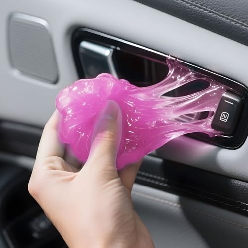 Car Cleaning Gel,Reusable Car Cleaning Putty for Interior Detailing, Car Cleaning Supplies, Auto Detailing Tools, Car Slime for Dust Removal, Car Accessories Interior, Car Cleaning Kit(Pink, 0.8 OZ) - color: Pink