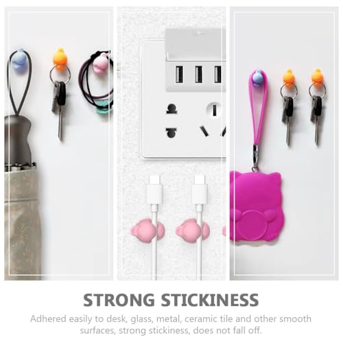 Homoyoyo Cute Cable Clips for Desk and Car - 8pcs Cartoon Wire Organizers - Sticky Cord Holders for Charger and Cable Management Adorable Wire Fixers to Keep Your Space Tidy