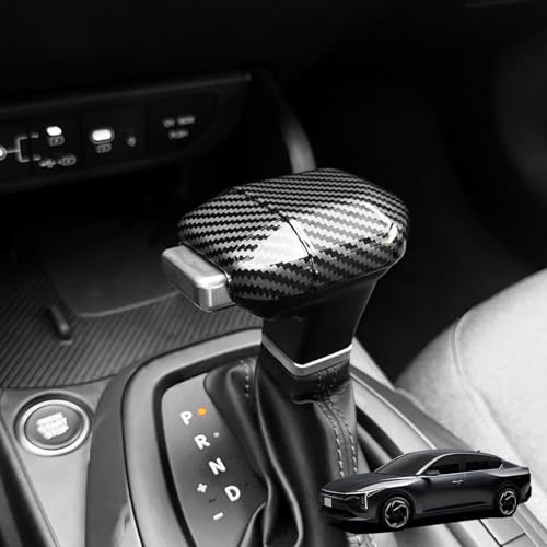 ABS Car Gear Shift Knob Cover Trim Shifter Lever Handle Protective Compatible with Kia Sorento 2024-2026,Kia Carnival 2025-2026,K4 2025-2026,K5 2025-2026 Accessories (Carbon Fiber Style) - color: Carbon Fiber Style