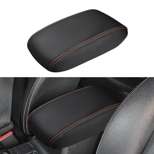 INTGET Car Center Console Armrest Cover for Subaru Crosstrek Accessories 2012 2013 2014 2015 2016 2017 Impreza 2012-2016 Leather Arm Rest Box Lid Middle Console Cover (Orange Stitches, 2012-2017) - color: Orange Stitches