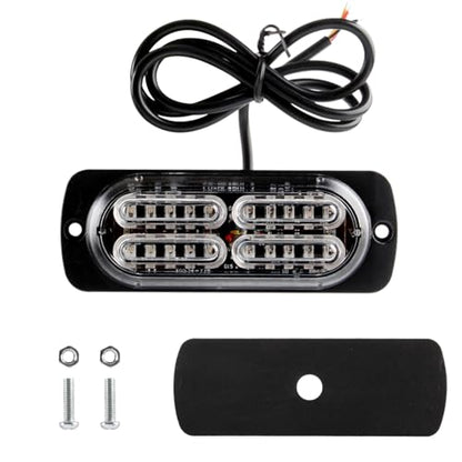 4PCS Strobe Lights for Truck 12-24V 20 LED Slim Surface Mount Emergency Flashing Lights for Vehicles for Car Truck Vehicle SUV ATV, Caution Hazard Warning Light IP68 Waterproof (Green) - color: Green